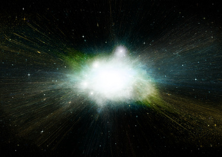 Stars, dust and gas nebula in a far galaxy.の写真素材