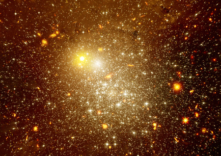 Stars, dust and gas nebula in a far galaxy.の写真素材