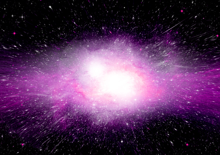 Stars, dust and gas nebula in a far galaxyの写真素材