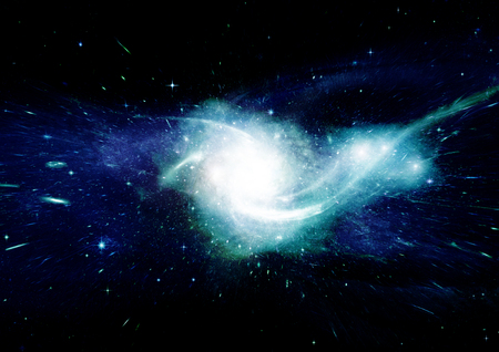 Stars, dust and gas nebula in a far galaxy.の写真素材