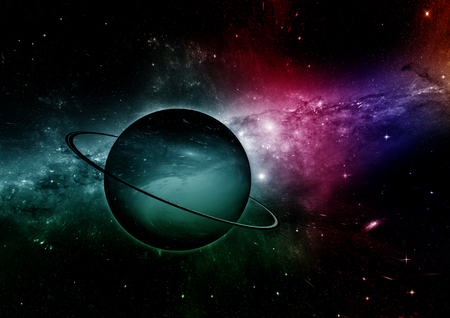 Stars, dust and gas nebula in a far galaxy.の写真素材
