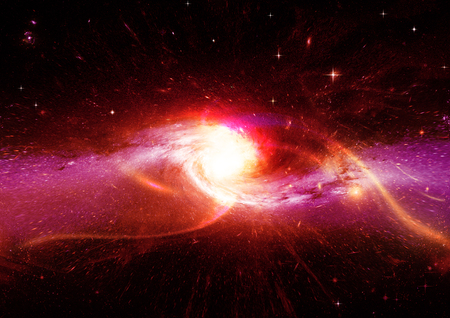 Stars, dust and gas nebula in a far galaxy.の写真素材