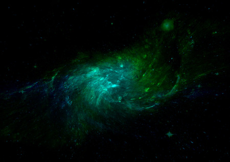 Stars, dust and gas nebula in a far galaxyの写真素材