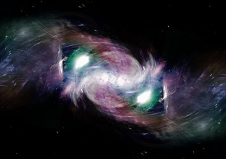 Stars, dust and gas nebula in a far galaxy.