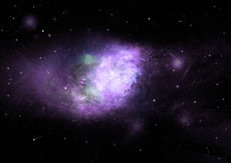 Stars, dust and gas nebula in a far galaxy.の写真素材