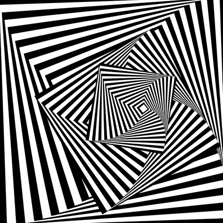 Abstract black and white background with optical illusion effect. Vector art.のイラスト素材