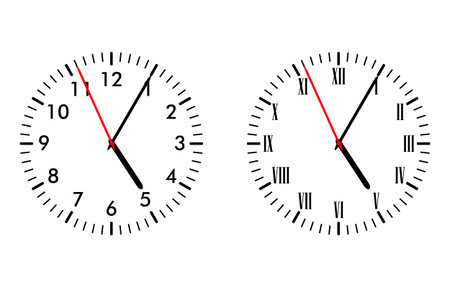 Illustration of classic and antique clock facesのイラスト素材