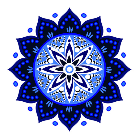 Beautiful Indian blue ornamentのイラスト素材