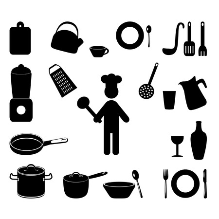 Cooking Icons Set with chefのイラスト素材