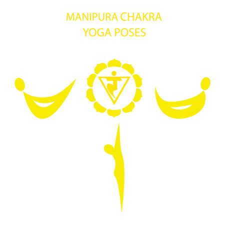 Yoga poses for Manipura chakra activationのイラスト素材