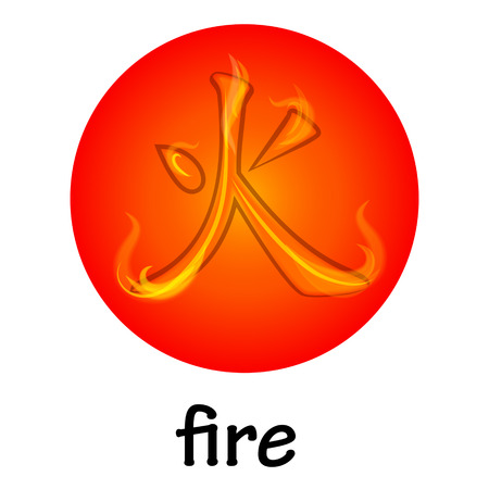Chinese hieroglyph FIREのイラスト素材