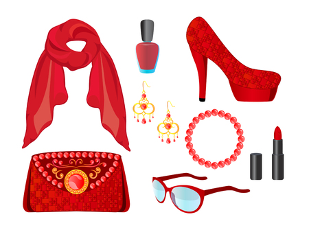 Fashion set in a style flat design. Vector illustrationのイラスト素材