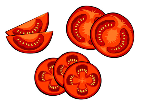 Red fresh tomatoes vector illustrationのイラスト素材