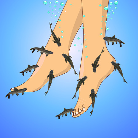 Fish spa (Garra rufa)のイラスト素材