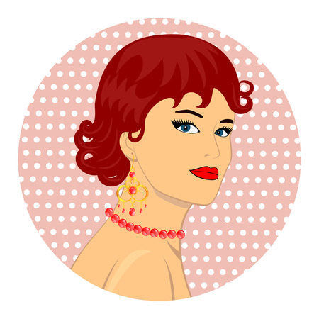Retro woman, vector illustrationのイラスト素材