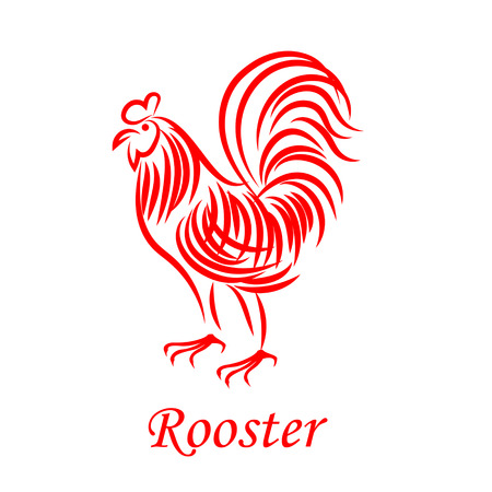 Vector element of design, greeting card, poster, clothing, postcard, calendar and invitation for party event happy new year rooster 2017のイラスト素材