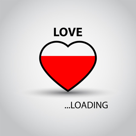 Love loading. Heart shape. Creative Valentines Day concept vector illustrationのイラスト素材