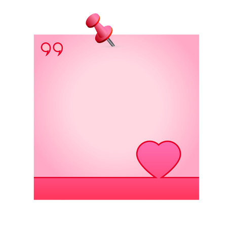 Vector Note Paper with pin on white backgroundのイラスト素材