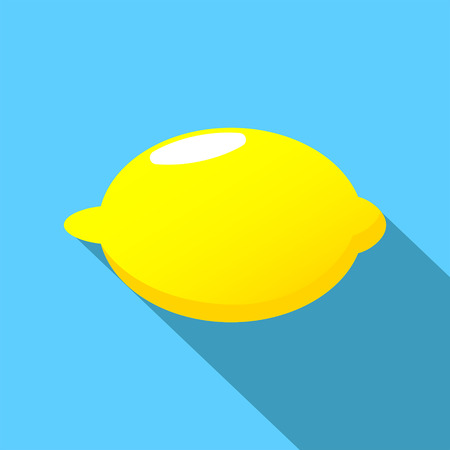 Lemon icon with long shadowのイラスト素材