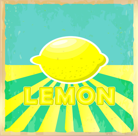 Colorful vintage lemon label poster vector illustrationのイラスト素材