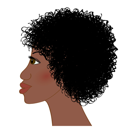 Portrait of beautiful African woman (profile view)のイラスト素材