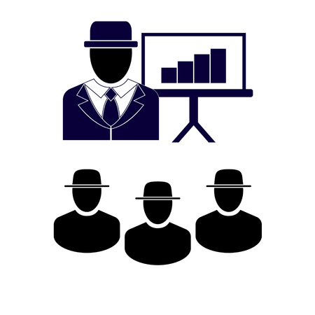 Business seminar. Businessman icon. Vector illustration.のイラスト素材