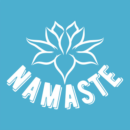 Indian womans hand greeting posture of namaste with lotos, vector illustrationのイラスト素材