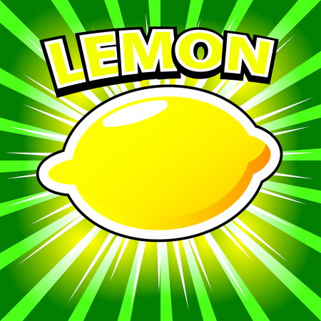 Colorful lemon comic book vector illustrationのイラスト素材