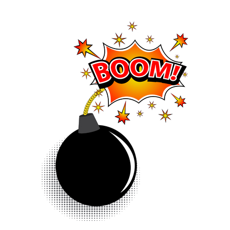 BOOM! Comic book explosion. Vector illustration.のイラスト素材