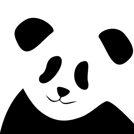 Panda bear silhouette vector illustrationのイラスト素材