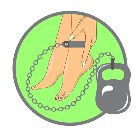 Heaviness in the legs. Vector illustration.のイラスト素材