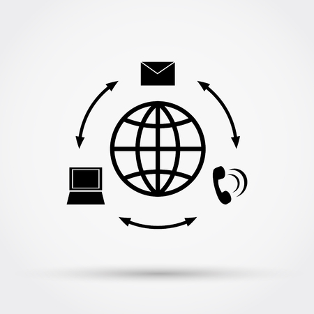 Worldwide communication techniques vector illustration.のイラスト素材