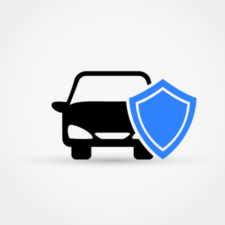 Car and shield vector icon, protection concept.のイラスト素材