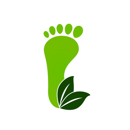 Eco green footprints icon. Vector illustration.のイラスト素材