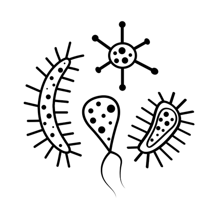 Bacterial cells vector illustration.のイラスト素材