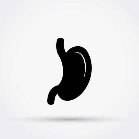 Black silhouette of stomach vector icon.のイラスト素材