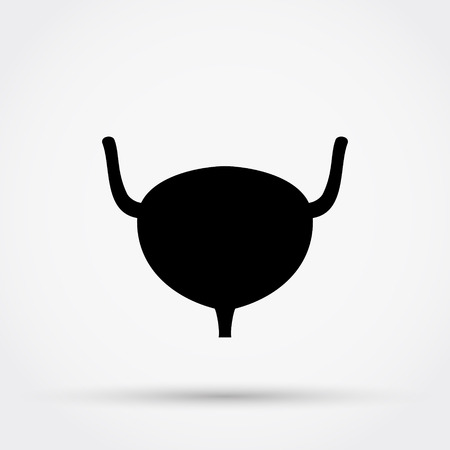 Black silhouette of urinary bladder vector icon.のイラスト素材