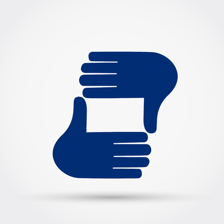 Two hands making gesture border frame.のイラスト素材