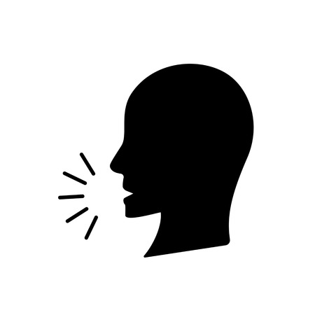 Silhouette of coughing man. Vector illustration.のイラスト素材