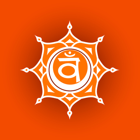 Circle mandala pattern. Swadhisthana chakra vector illustration.のイラスト素材
