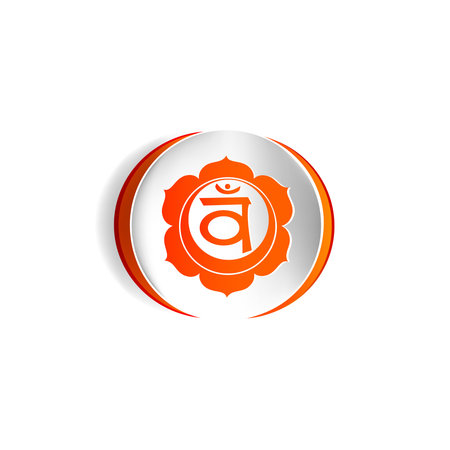 Swadhisthana chakra Vector illustration isolated on white background.のイラスト素材