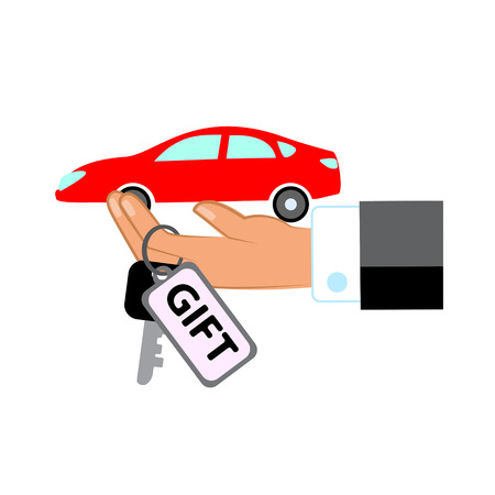 Hand with car symbol.のイラスト素材