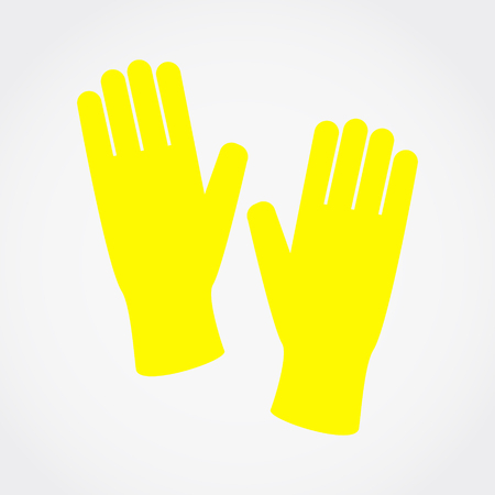 Rubber yellow gloves, Simple flat vector illustration, icon.のイラスト素材