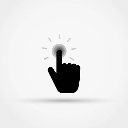 Finger pushing on the button. Click icon vector illustration.のイラスト素材