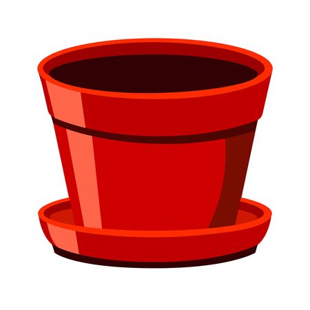 Pot with soil isolated on white background vector illustrationのイラスト素材