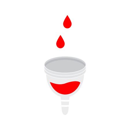 Menstrual cup. Flat simple vector illustration isolated on white background.のイラスト素材