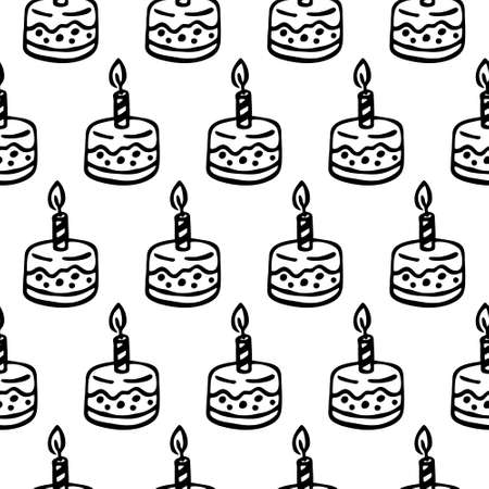 Birthday cake seamless pattern. Vector illustrationのイラスト素材