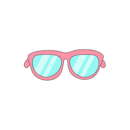 Sunglasses doodle icon isolated on white background. Vector illustrationのイラスト素材