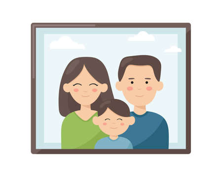 Family portrait. Mother, father, and son. Vector illustrationのイラスト素材