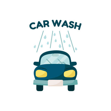 Car wash service. Vector illustrationのイラスト素材